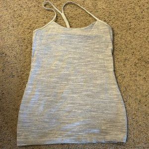 Lululemon Power Y Gray Heathered tank size 8